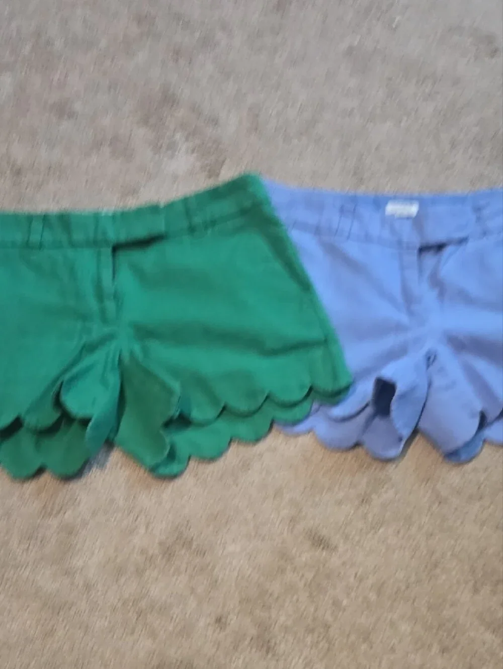 J. Crew Bright Green Casual Shorts with Scalloped Edge